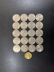 （銀色伍毫20枚1972年）香港硬幣英女王伊利沙伯二世銀色1972年五毫 Government of Hong Kong Queen Elizabeth ll 1972 $0.5