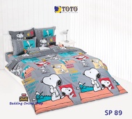 TOTO (SP89) ลายสนูปปี้ Snoopy ชุดผ้าปูที่นอน ชุดเครื่องนอน ผ้าห่มนวม  ยี่ห้อโตโตแท้100%