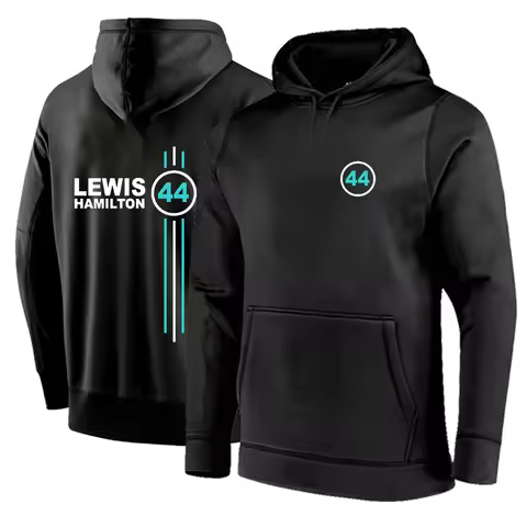 F1 driver Lewis Hamilton digital 44 Print Spring Autumn Men Shirt Cotton Hoodies Solid Color Pullove