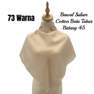 BAWAL SULAM BATU TABUR COTTON BIDANG 45 | TUDUNG BAWAL BATU MANIK TABUR EMBROIDERY ILYANIS STORE