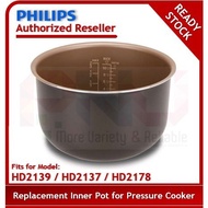Philips 6L Pressure Cooker Inner Pot for HD2178 / HD2139 / HD2138 / HD2137 / HD2108 / HD2107 / HD2145