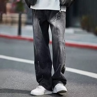 Seluar Kerja Vintage seluar kargo lelaki Seluar beg Men's Jeans American Retro Black Jeans Men Trend