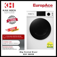 EuropAce EDY 5801B : 1st &amp; Only 2 ticks 8kg Vented Dryer - 5 YEARS MOTOR WARRANTY