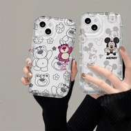 Cute Strawberry Bear Mickey Mouse soft Case HP Realmi C75 C75x C65 Note 60 Note 60x C61 e C63 C65 C6