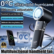 [WP]2025 Ultra AI Turbo fan 9800 mAh Handheld fan Portable with Ice Cooling Pad 53 hours battery lif
