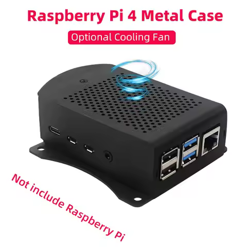 Raspberry Pi 4 Aluminum Alloy Case Metel Box with Hanging Bracket support Cooling Fan Screwdriver fo