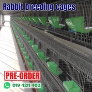 Set sangkar arnab komersial import china hot dip galvanised commercial rabbit breeding cages grower induk nestbox