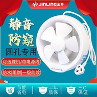 Jinling Exhaust Fan Anti-Privacy Ventilation Fan 20/26.6cm Glass Window Style Kitchen Exhaust Bathroom Silent Exhaust Fan