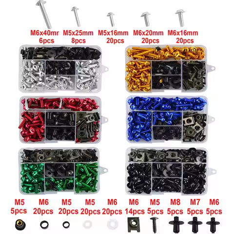 195Pcs Fairing Bolt Screws Kit Nut Clips For Yamaha YZ250F YZ250 YZ250FX YZ250X YZ450F YZ450FX YZ 25