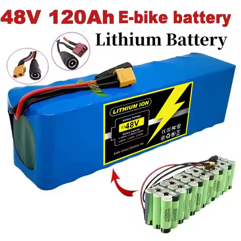 2026 New 48V 120Ah 2000W 13S3P DC/T Lithium Ion Battery Pack Suitable for 48V motors with BMS+54.6V 