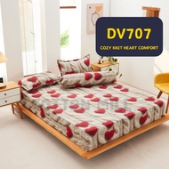 DV700-DV719 Cadar Bergetah Keliling!!! 4 in 1 Queen King / 2 in1 Single Premium Cotton Fitted Bedshe