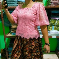 PIPO Atasan Blouse Brokat kebaya BLUS SEMI RENDA KEKINIAN