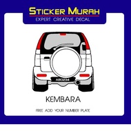 Stiker kereta. Stiker belakang perodua kembara