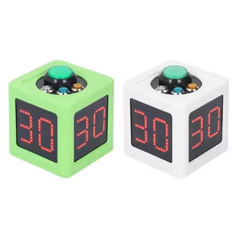 Cube Timer Adjustable Brightness 4 Sided Digital Shot Timer Portable 1.4in HD Display 3 Buttons with