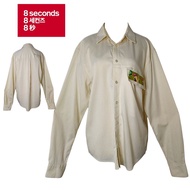 8 SECONDS Beige Cotton Shirt Long Sleeve Single Pocket Size M
