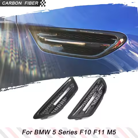 Carbon Fiber Car Air Vent Cover Side Fender Gills Trim for BMW 5 Series F10 F11 M5 Sedan 2012-2017 A