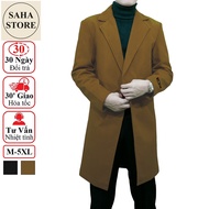 Áo khoác dạ nam hàn quốc dáng dài SAHA16 mangto choàng ngoài dày mịn blazer măng tô size M L XL bigs