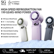 Handheld Fan (2025 Latest) High-Speed Refrigeratton Fan199 Gears-Wind Power Foldable And Halterneck 