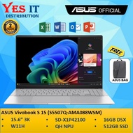 Asus VivoBook S 15 OLED S5507Q-AMA088WSM 15.6 3K (SD-X1P42100 512 SSD 16GB DDR5X WIN11) Laptop