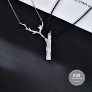 S925 Silver New wooden branch couple necklace - his & hers, long distance relationship valentine's d