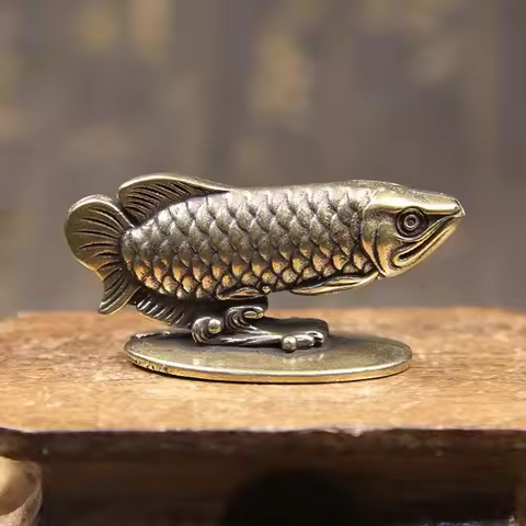 Pure Copper Arowana Incense Burner Table Ornaments Office Desk Decorations Accessories Vintage Brass