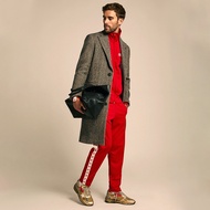 Golden Goose Men's Golden Collection Long Herringbone Wool Single-Breasted Coat