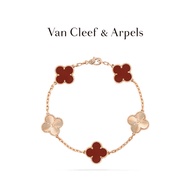 [Ready Stock] Van Cleef & Arpels/Vca Four Leaf Lucky Alhambra Series Carnelian Bracelet Gift