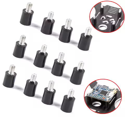12Pcs M3 Flight Controller Anti-Vibration Standoff Fixed Screw Damper Mounting Hardware for Naze32 C