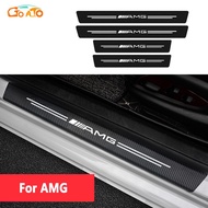 GTIOATO 4PCS AMG Car Door Sill Protector Carbon Fiber Auto Threshold Strips Sticker Car Accessories 