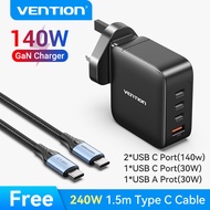 Vention 140W GaN Charger Fast Charging station PD3.1 multi port for apple iphone 16 15 14 13 Pro iPa