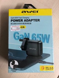 Awei GaN 65W超級快充插頭-再送PD100W 5A Type-C快充線