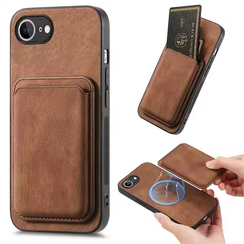 For iPhone 16e Case 2 in 1 Detachable Magnetic Cards Slot Wallet Leather Phone Case For iPhone 16 e 