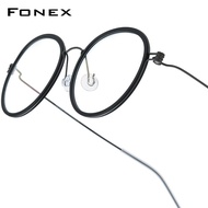 FONEX B Titanium Glasses Frame Men Round Optical Frames Women Eyeglasses Korean Ultralight Japaness 