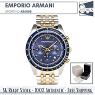 (SG LOCAL) Emporio Armani AR6088 Sportivo Tachymeter Stainless Steel Men Watch