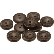 HARFINGTON 10pcs 24L Wooden Sewing Button 5/8"(15mm) 2 Holes Wood Round Craft Replacement Buttons fo