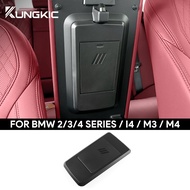 Kungkic Hidden Center Console Organizer for 2020-2025 Bmw 3/4 Series I4 Armrest Storage Tray Accesso