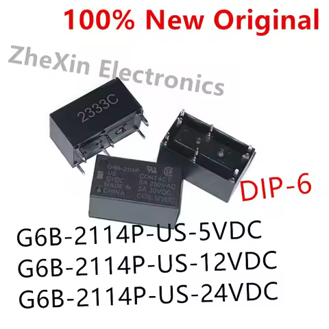 10PCS/Lot G6B-2114P-US-5VDC 、G6B-2114P-US-12VDC 、G6B-2114P-US-24VDC DIP-6 New Power Relay G6B-2114P-