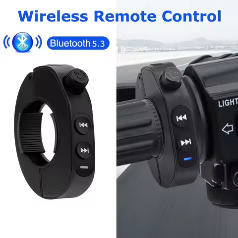 Wireless Bluetooth 5.3 Media Button Remote Controller Motorcycle Helmet Earphone Car Steering Wheel