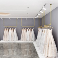 Clothing Store Ceiling Shelves Wedding Simple U High-end Hanging Clothes Rail Display Rack for Dress