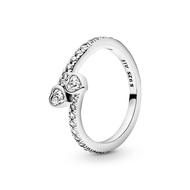 Two Sparkling Hearts Ring - The Ultimate Symbol of Love - Sterling Silver Ring for Women - Gift for