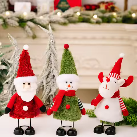 1PC Santa Claus Snowman Reindeer Desktop Atmosphere Decorative Item Desktop Decoration Holiday Chris