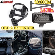 OBDII OBD 2 Adapter Cable OBD2 Splitter Cable Extension 16 Pin Male To dual Female Adapter Connector