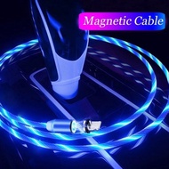 Magnetic Led Charger Cable Usb 3in1 2.4 Fast Charger For Micro Type C Iphone Lightning Led Cable