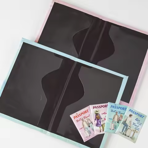 Travel Wallet ID Card Holder 2025 New UV Color Printing Couple Passport Cover Passport Holder Ticket