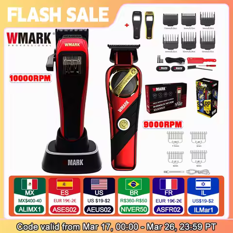 WMARK Men Professional Hair Clipper Trimmer Set 10000RPM Professional Magnetic Levitation Hair Clipp