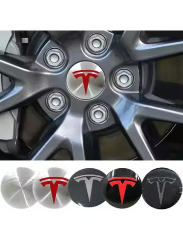 4pcs 56mm 65mm Car Wheel Rim Tire Hubcap Sticker Decals for Tesla Model 3 Y Model S X Roadster P75D 
