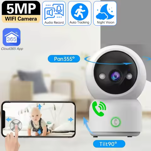 Cloud365 Mini Wireless IP Camera 5MP One-Click Call Security Camera Auto Tracking Remote View For Ho