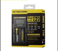 Nitecore New D2 充電器  LCD屏幕顯示充電狀態 獨立 2位 Li-ion 鋰電池 Ni-MH 鎳氫電池