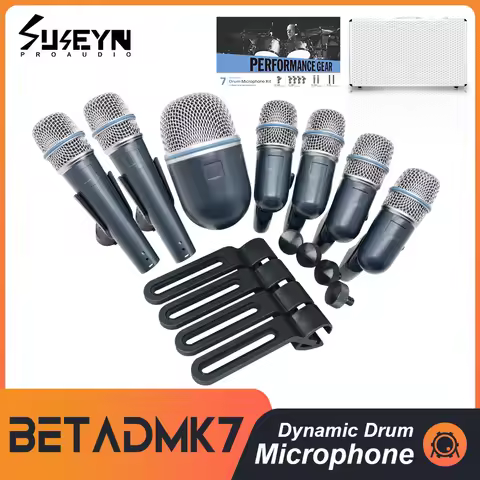 BETA DMK7 Drum Microphone Set Professional Wired Dynamic Microphone Suitable for Bands and Live Perf