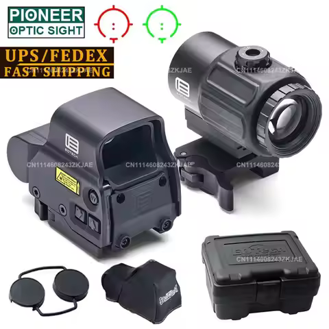 Eotech 558 EXPS3-2 + G33/G43/G45 Magnifier Red Dot Sight Combo 3X/5X Holographic Reflex Rifle Scope 